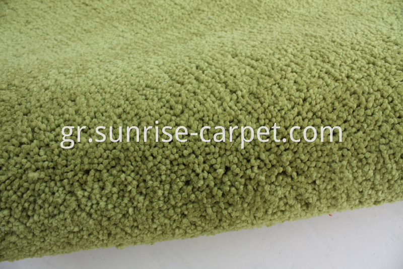 Elastic Polyester Shaggy Rug Green Color